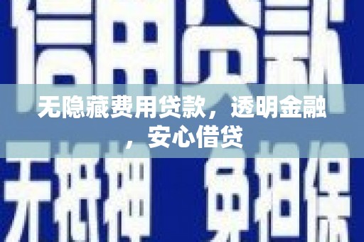 莒南无隐藏费用贷款，透明金融，安心借贷