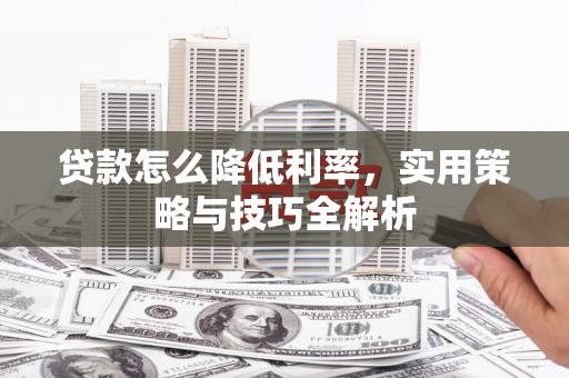 莒南贷款怎么降低利率，实用策略与技巧全解析