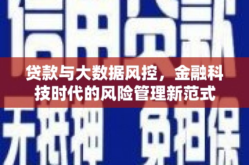 莒南贷款与大数据风控，金融科技时代的风险管理新范式