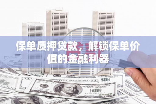莒南保单质押贷款，解锁保单价值的金融利器
