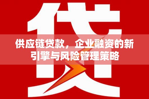 莒南供应链贷款，企业融资的新引擎与风险管理策略