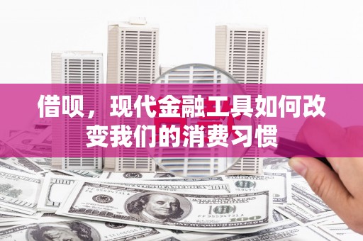 莒南借呗，现代金融工具如何改变我们的消费习惯