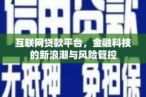 莒南互联网贷款平台，金融科技的新浪潮与风险管控